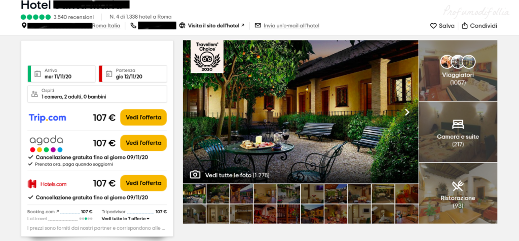 Prenotazione di un hotel: Tripadvisor e la sezione Viaggiatori