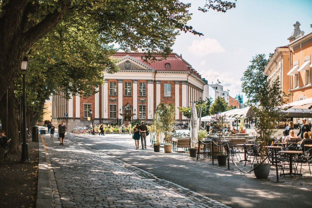 Centro storico di Tampere Turku in estate, Finlandia: centro storico