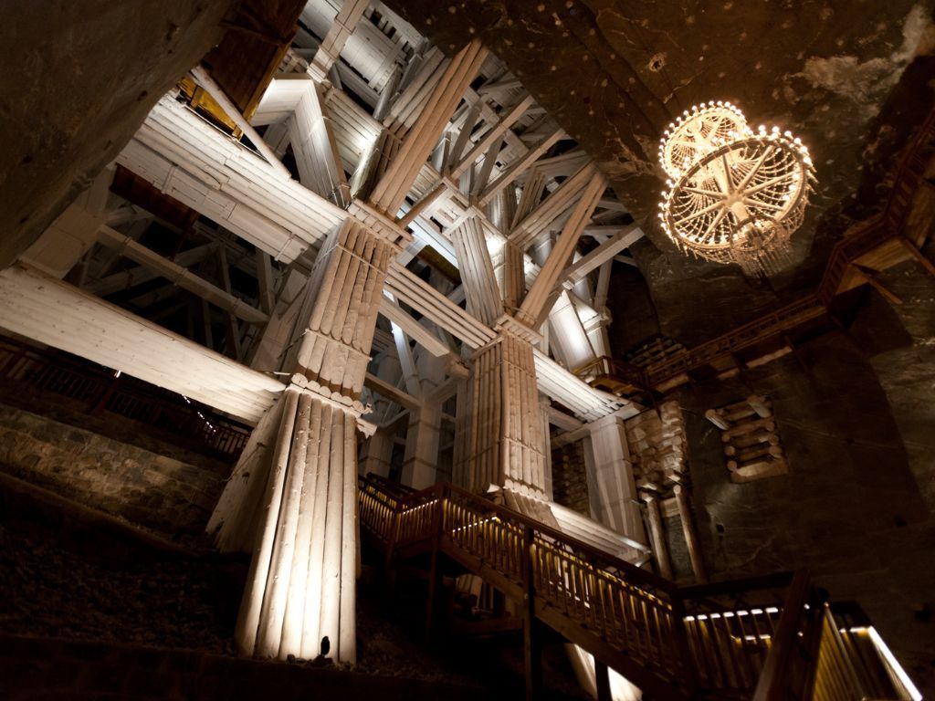 L'interno della miniera di sale di Wieliczka Interno della miniera di sale di Wieliczka