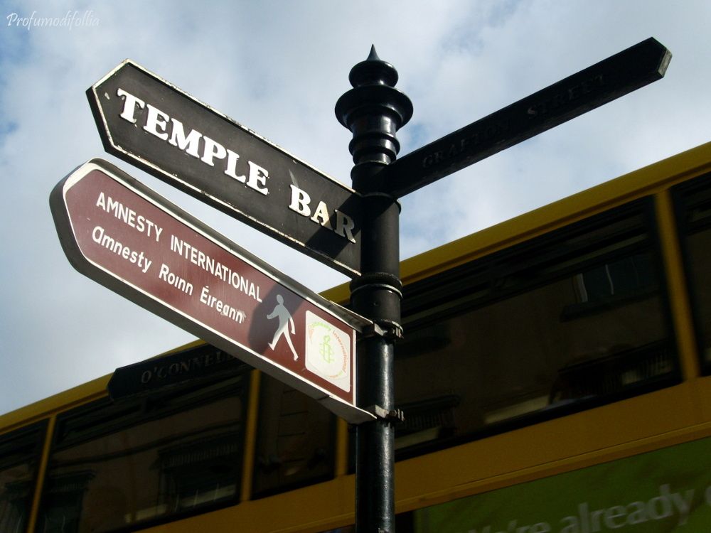 Diario di viaggio Dublino: insegne stradali che indicano Temple Bar