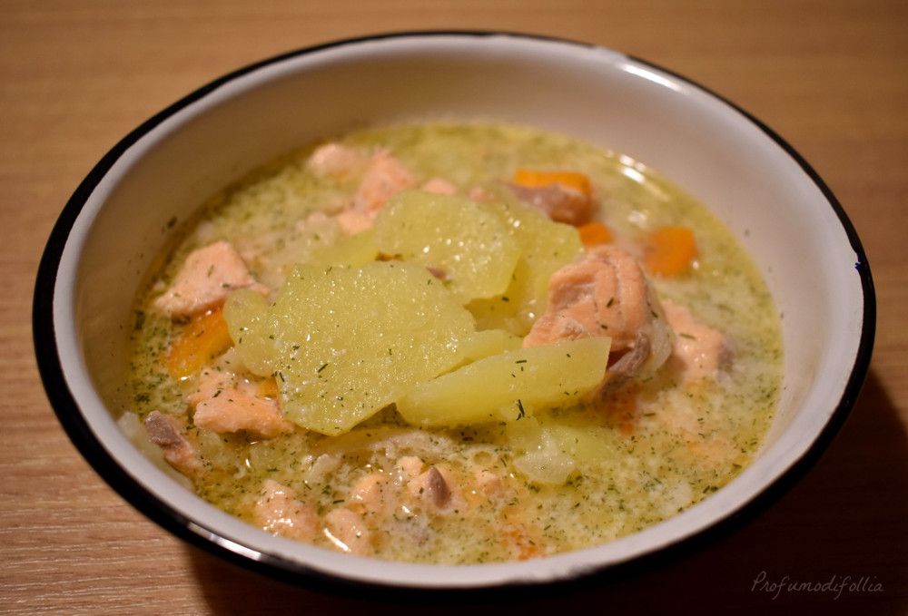 Ricetta della zuppa di salmone finlandese senza panna: risultato