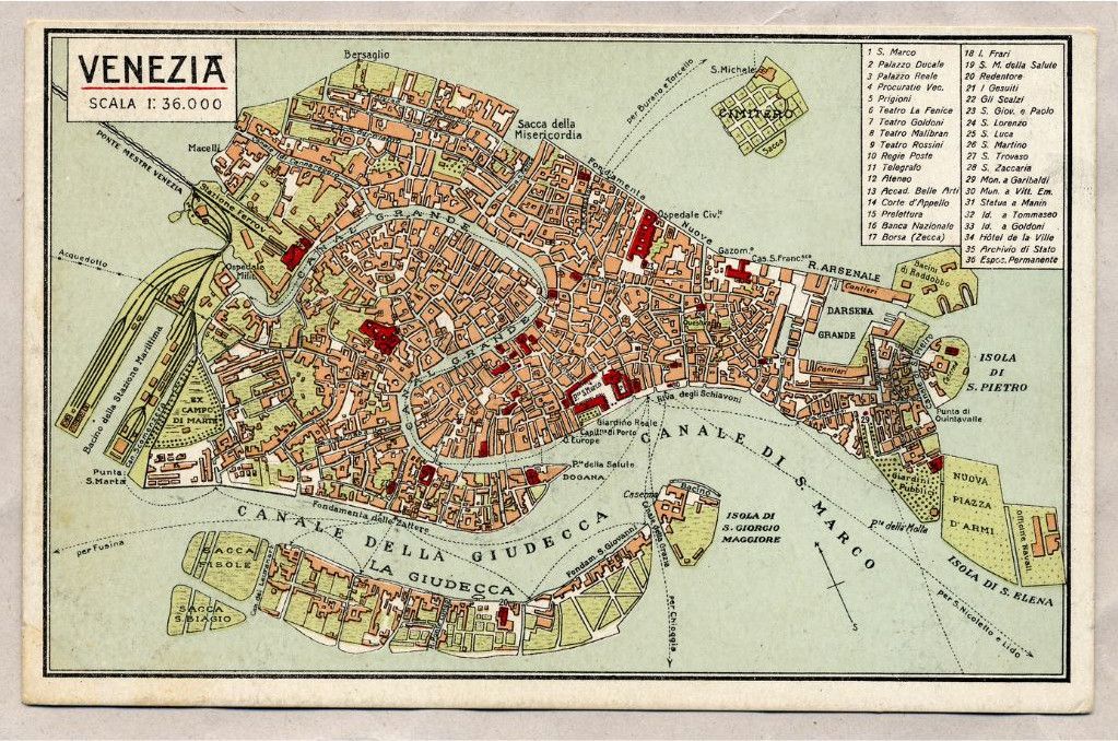 Mappa di Venezia Trasporti Venezia: la mappa della Serenissima